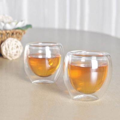 China Factory direct sale high borosilicate glass coffee mug disposable durable handleless designed glass cup for sale