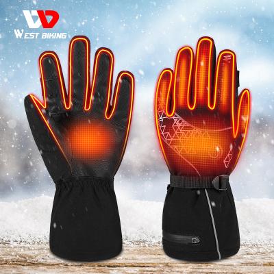 China Western Cycling Men Breathable Waterproof Rechargable Battery Snowboard Motorcycle Safty Cycling Winter Racing Ski Electric Heated Gloves for sale