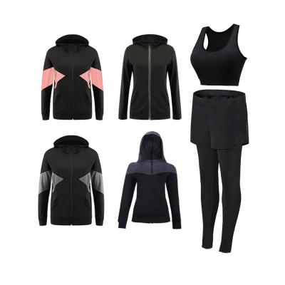 China Wholesale Breathable Fitness Clothing 3 Piece Women Gym Yoga Wear Set Seamless Three Pcs Workout Long Sleeve Sports Suit With Jacket for sale