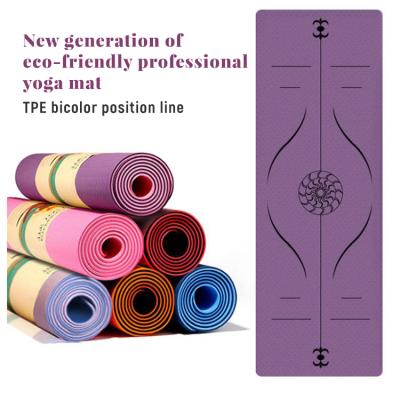 China Durable Yoga Mat Double Tape Layer With Position Line Custom Design Logo Patrones personalizados for sale