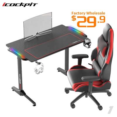 China Other Modern Icockpit Free Sample Factory Price I Formed Study And Pack Game Office Desk Furniture PC Computer Table for sale