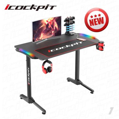 China Cheap Adjustable Computer Desk Gaming Table (Other) Icockpit Escritorio Gamer Gaming Desk Carbon Computer Gaming Table for sale