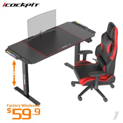 China Other Best Price Furniture Mobile Desktop PC Cool Very Conform Ergonomic Adjustable Standing Gamer Desk Gaming Desk for sale