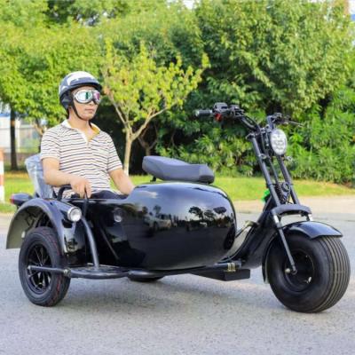 China Unisex Three Tire Electric Scooter 1000w 60v 12ah Fat Battery Citycoco With Sidecar And CE Approved for sale