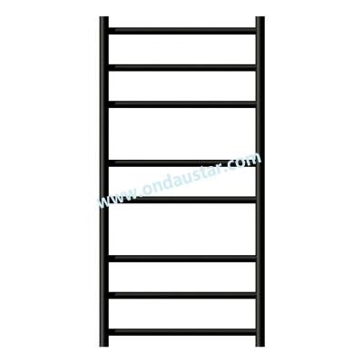 China Heater Round Tube Stainless Steel heated towel rail rack warmer Matte Black ladder for sale