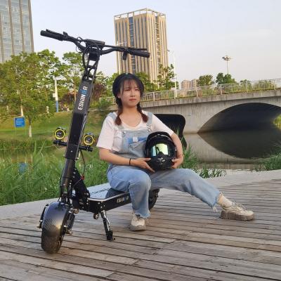 China Unisex Eshiner 72v 8000W 11inch long life motor carbon fiber color large double electric off road electric scooter dualtron adult scooter for sale