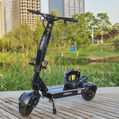 China Black Knight Rider 7 6000W ESHINER Hydraulic Damping NFC 11nch Sine Wave Unisex Electric Scooter 4000W*2 Dual Foldable Motor for sale