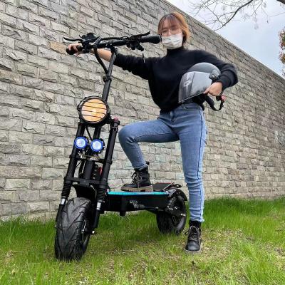 China 13 Inch Unisex Adults Powerful Fast Speed ​​E Scooter Fat Tires 60mm Dual Motor 75Mph 120Km/H 72V 8000W Electric Scooter With Led Lights for sale