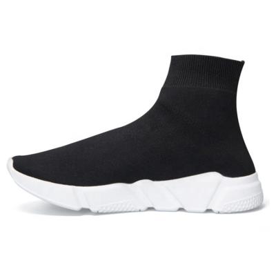 China Wholesale Anti-slippery Breathable Fashion Knit Black Sports Shoes Women for sale