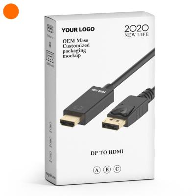 China COMPUTER OEM 1.8M Gold Plated Displayport Male To Male Hdmi Cable 4K DP To Hdmi Cable for sale