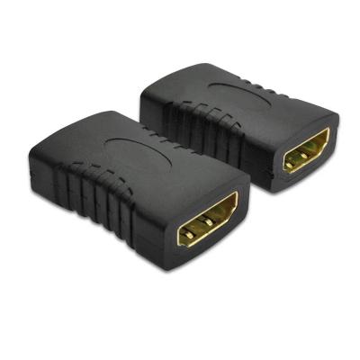 China Extend HDMI-compatible Female to Female Direct Splitter Changer Adapter Cable Female Black HDMI-compatible Adapter for sale