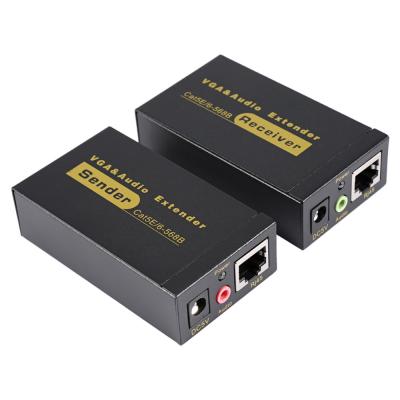 China Plastic ABS VGA-100MS Network Supplement Extended 100 Meters With Audio VGA To Line Signal Amplification RJ45 CAT5E VGA Enhanced Transmitter for sale