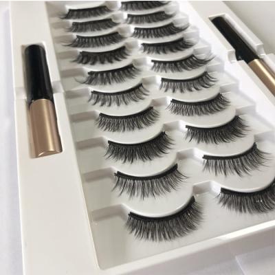 China 10 Pairs Lashes Synthetic Hair Bulk Wholesale 15mm 25mm False 3d Mink Eyelashes for sale