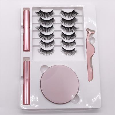 China 3D magnetic lashes multi layered set fiberey synthetic natural elash kit for sale