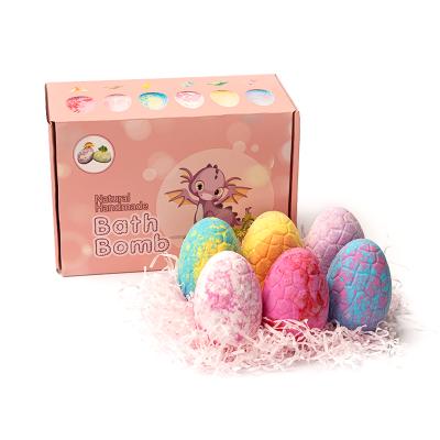 China Wholesale Custom Net Red Body Dinosaur Egg Bubble Bath Bomb Sea Salt Ball Rose Organic Natural Lemon Body SPA Gift Box Set for sale