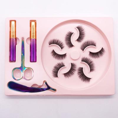 China Natural Long Eyelash Bulk Supplies 3d Eyelash Extension Tools 5 Pair Set Magnet Eye Lashes for sale