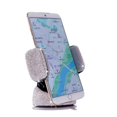 China ABS Car Accessories For Women Bling Diamond Car Phone Holder Crystal Mobile Phone Holder for sale