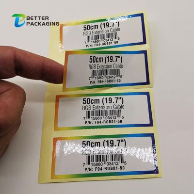 China Waterproof Kiss Cut CMYK Colorful Logo Printed Customization Vinyl Label Adhesive Waterproof Coated Paper Sheet With Barcode for sale