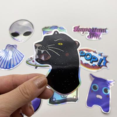 China Waterproof Vinyl Adhesive Label Anime Waterproof Design Printing Die Cut Individual Custom Holographic Sticker for sale