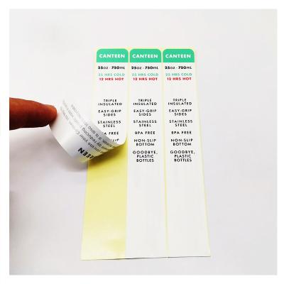 China Waterproof Waterproof Vinyl Adhesive Custom Printing Rectangle Peel Off Double Layer Label Around 2 Sided Sticker For Chemicals for sale