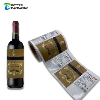 China Direct High Quality Custom Gold Foil Logo Wine Label Stickers Printing Waterproof High Quality Low Temperature Resistant Label Factory for sale