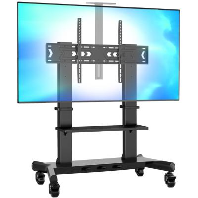 China (Height) Adjustable Mobile TV Cart with Wheels 60-120 Inch TV up to 300 lbs, Flat Curved LCD LED OLED Plasma Panel, Heavy Duty Rolling TV Stand for sale