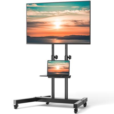 China Black Convenient Height Mount TV Cart Stand 50-80