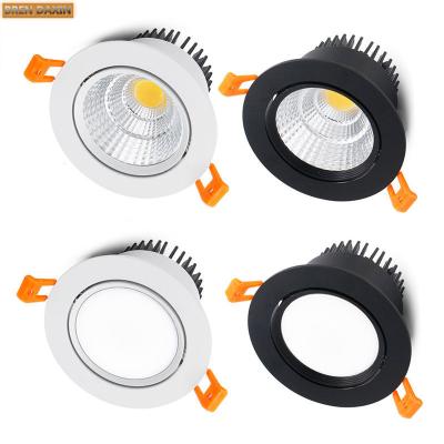 China Modern Dimmable 5w7w9w12w15w COB LED Ceiling Lamp Spot Lights 4 Types Round Recessed LED Downlights for sale