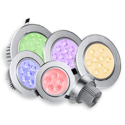 China Modern LED Downlight Ceiling Lamp AC85-265V Red Green Blue Yellow Gold Hallway Down Light for sale