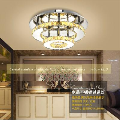 China Modern Modern Circular Round Corridor Ceiling Light Crystal Crystal Lamp for sale