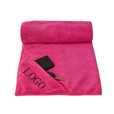 China SENQI Factory Logo QUICK DRY Promotional Wholesale Best Quality Sport Fitness Gym Microfiber Customized Towel With Pocket for sale