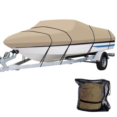 China Dusproof 600D UV Resistant / Waterproof Solution Dyed Trailerable Water Proof V-Hull Fit Tri Hull Fishing Bass Boat Covers and Furniture Pro Style Cove Skiing for sale