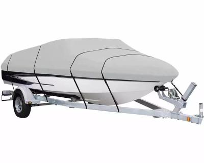 China UV Protection+Waterproof Polyester Boat Cover Boat Cover For V Hull Rovers Outboards Waterproof UV Protection Dust Proof Trailerable Boat Cover for sale