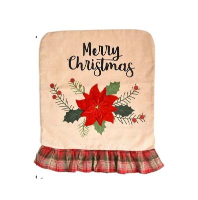 China Fional Hot Sale Canvas Fabric Back Chair Covers For Family Party Christmas Living Home for sale