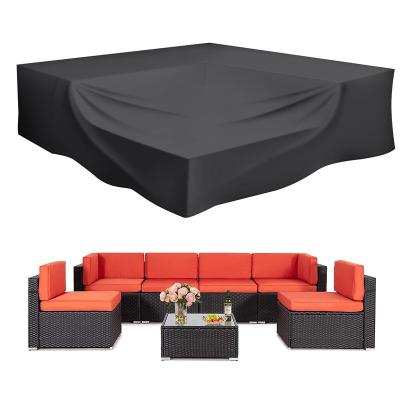 China Rectangular Dustproof Funiture Waterproof Patio Furniture Set Covers Outdoor Sectional V Chair Cover Sofa Set Wicker Rattan Table for sale