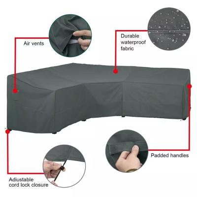 China L Shaped Patio Waterproof UV Protected Sofa Cover, Outdoor Sectional Furniture Cover, Waterproof Garden Couch Cover for sale