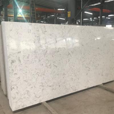 China Modern Vein Pattern Marble Looking White Stone Slab Artificial Quartz Stones for sale