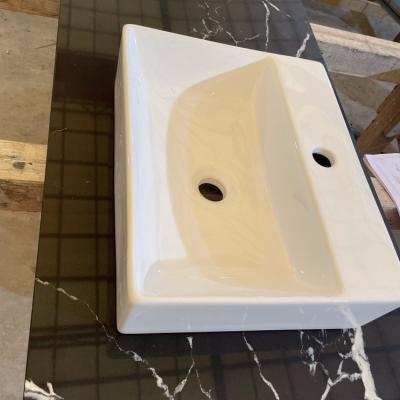 China Scratch Resistant Over Counter Undermount Factory Customized Prefab Quartz Stone Cheap Compound Vanity Top Countertops for sale