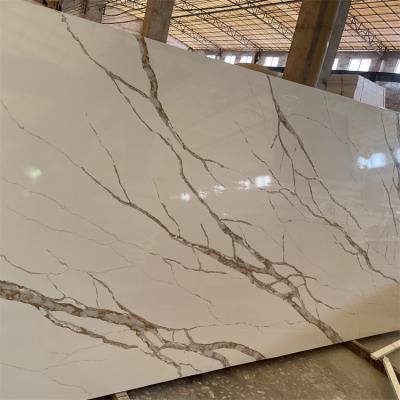 China Durable Natural Looking Artificial Stone Calacatta Gold Material Quartz For Countertops for sale