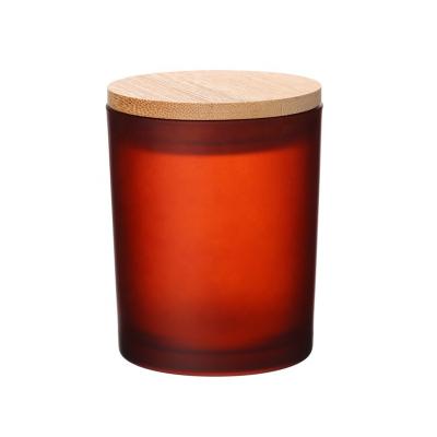 China Gift & Craft Ru Star Best Selling Frosted Colorful Cylinder Glass Jar Candle For Candle Holder for sale