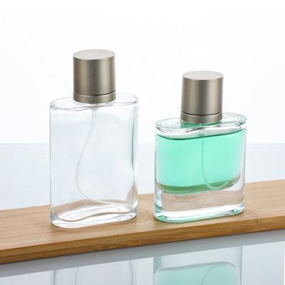 China Cosmetic Ru Star Wholesale Customization Square 60ml 100ml Glass Perfume Flask Bottle With Pump Sprayer for sale