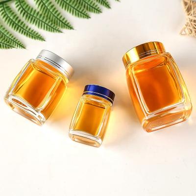 China Food Ru Star High Quality Food Grade Square 50ml 100ml 180ml  Mason Jar Glass Honey Jar Glass Storage Jar With Lids for sale