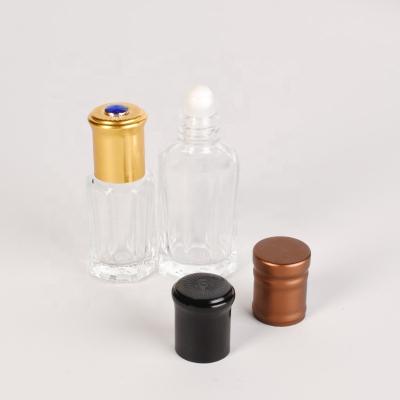 China Fashionable Ru Star Festival Gifts Transparent Octagonal Glass Cosmetic Packaging With Roller Ball for sale