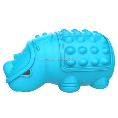 China Dogs Rhinoceros design Custom New Arrival Durable Food Grade Nylon Rotatable Bone Design Indestructable TPR Dog Toy Pet Chew Toy for sale