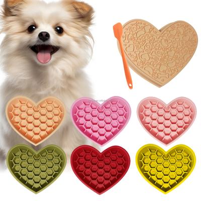 China Sustainable New 2 in 1 Slow Feeder Dog Bowl Silicone Lick Mat Fun Puzzle Stop Gulping Reduces Bloating Non-Slip Microwave Safe licking mat for sale