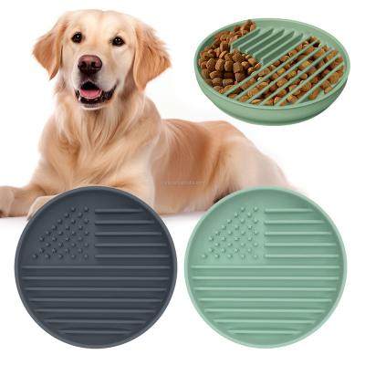 China Sustainable New Upgraded Big Slow Feeder Dog Bowl Silicone Dog Puzzle Bowl with Lick Mat Stop Gulping Silicone Maze Slow Feeder Dog Bowls for sale