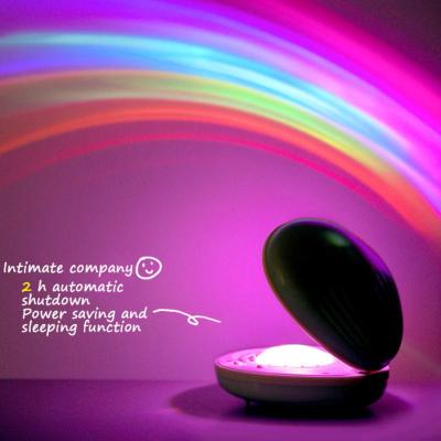 China Factory Direct Sales Rainbow RGB LED Shell Rainbow Mini Projector Night Lamp Colorful LED Baby Room Night Light for sale