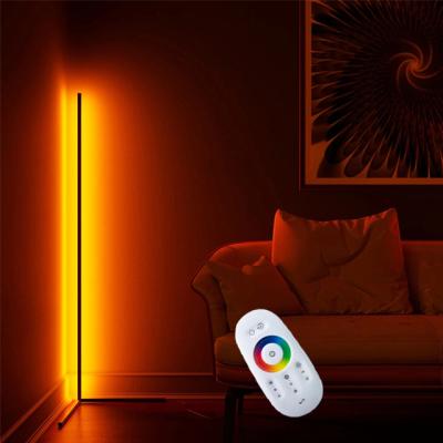 China Factory Direct Rainbow RGB Remote Control and APP Control Dimmable Bedroom and Living Room LED Decorative Corner Floor Lamp for sale