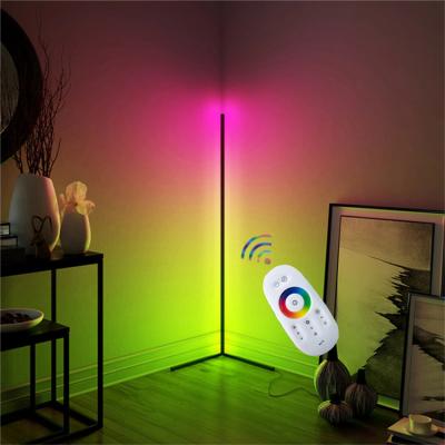 China Good Quality Rainbow LED Floor Lamp Corner Home and Hotel RGB LED Decorative Triangular Floor Standing Light for sale