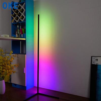 China Bedside Simple Modern Bedroom Rainbow RGB Minimalist RGB LED Nordic Corner Floor Lamp for sale